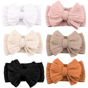 Baby Headbands Bow Set Newborn Infant Toddler Girls Soft Stretchy Nylon Pack of